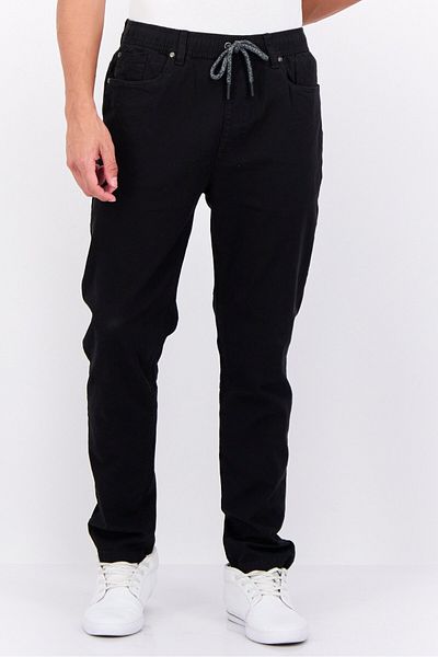 Civil Society Men Regular Fit Solid Stretchable Slim Leg Pants, Black