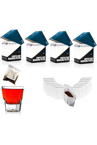 MIBRU 200-Piece Portable Hanging Coffee Filter Paper Bag White