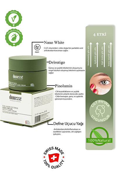 dionesse Gece Göz Altı Bakım Kremi 50 ml - Renk Tonunu Eşitleyen, Dinlendirici Ve Onarıcı Göz Çevresi Bakımı