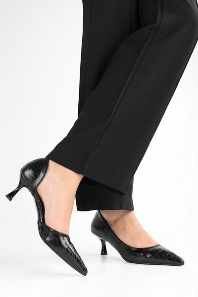Shoeberry Aurna Stilettos für Damen in Schwarz aus Krokodil