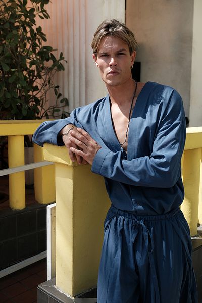 Dear Deer Indigo Voile Kimono Set