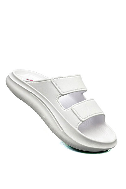 Moda Anna 2001 Model White Lightweight Eva Double Band Summer Beach and Pool Slippers - Sink