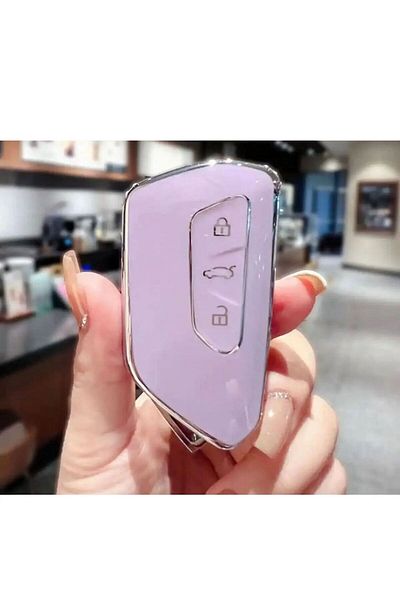 ŞENYILDIZ AKSESUAR Seat Leon 2021+ Cupra Formentor - Key Protection Case 2Nd See the Picture - Lilac/Silver
