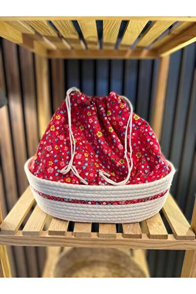 Home Handmade Bread Basket with Closeable Fabric Bag