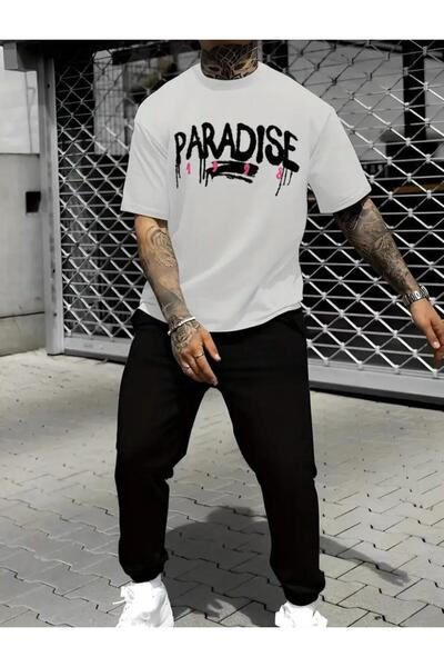 caddekombin Ανδρικό σετ αθλητικών φορμών Paradise με στάμπα γκρι - Άνετο και ...