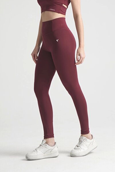 robanu طماق رياضية بجيب عالي الخصر باللون العنابي |   طماق مرنة وقابلة للتنفس