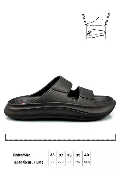 sermoda Μοντέλο 2001 Ελαφρύ Eva Black Summer Beach and Pool Slippers - Διπλή Ταινία Νεροχύτης