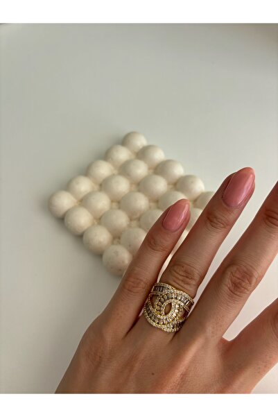 Ressia Marka Model VIP Baget Taşlı Beyaz Altın Kaplama Ayarlanabilir Çelik Yüzük