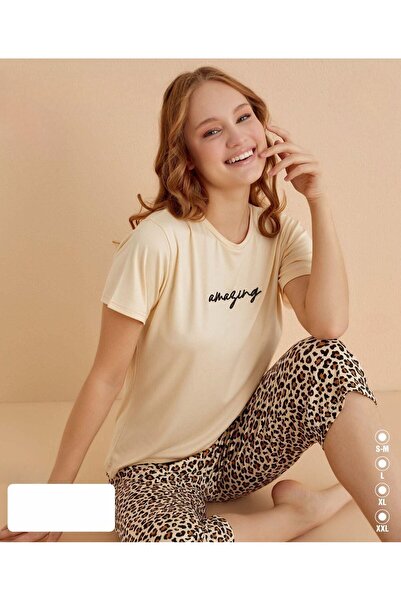 İpek Women's Short Sleeve Capri Pajama Set