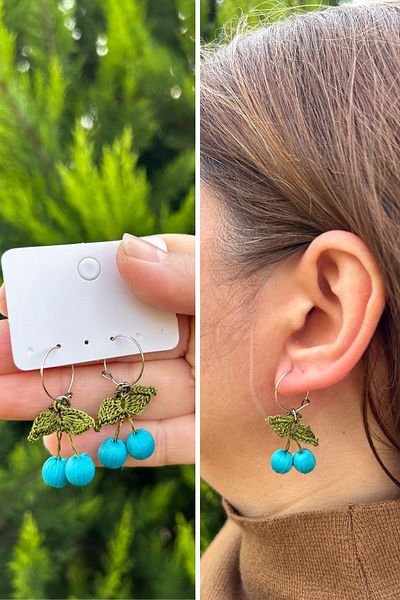 ZF Aksesuar Turquoise Cherry Earrings