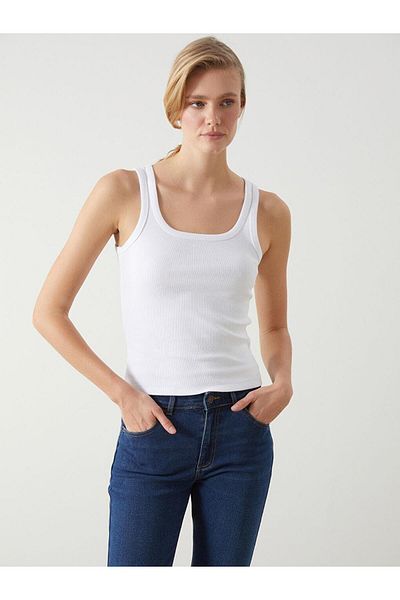 LC Waikiki Lcw Vision White U Neck Textured Women's Undershirt