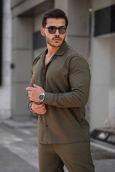 CAN Men's Crystal Gold Linen Suit