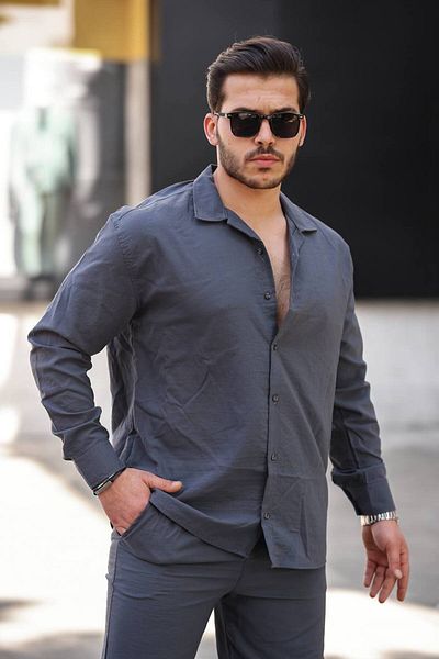 CAN Men's Crystal Gold Linen Suit
