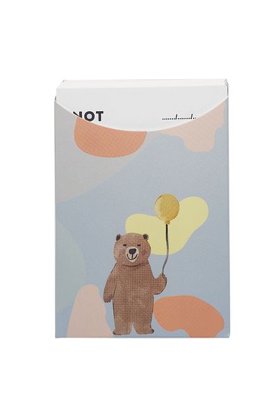 Ayal Ticaret 80's Colorful Classic Teddy Bear Themed Note Card Boxed - Desktop Upright Memo Pad