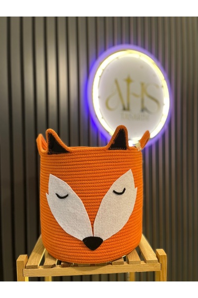 Home Coș natural din iută cu organizator cu figurine de animale drăguțe AHS D...