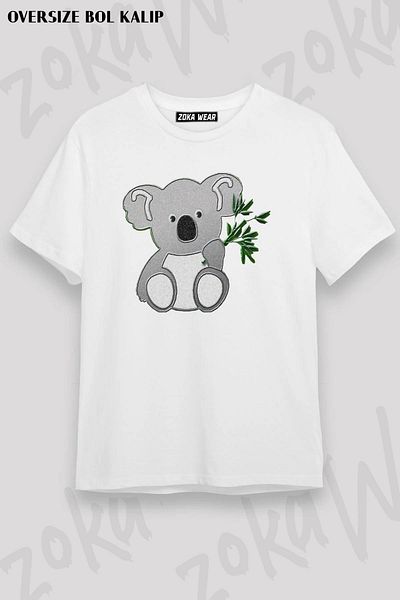 ZOKAWEAR Μπλουζάκι με στάμπα Unisex Oversize Koala Bear Design