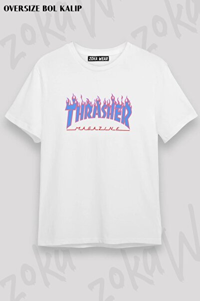 ZOKAWEAR Unisex Oversize kroj Die Cut Logo V2 Thrasher Design Štampano Majica