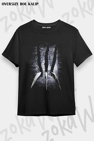 ZOKAWEAR Tricou unisex oversize cu imprimeu Wolverine 4 Design