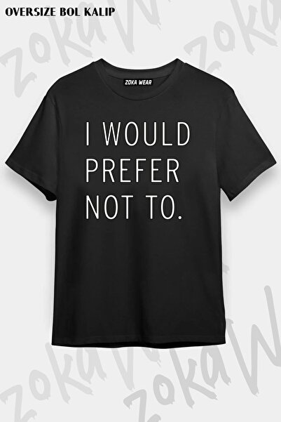 ZOKAWEAR Tricou cu imprimeu unisex oversize, aș prefera să nu Slavoj Design