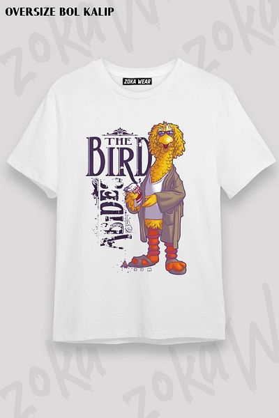 ZOKAWEAR Unisex Oversize Mold The Big Birdowski Design εμπριμέ μπλουζάκι