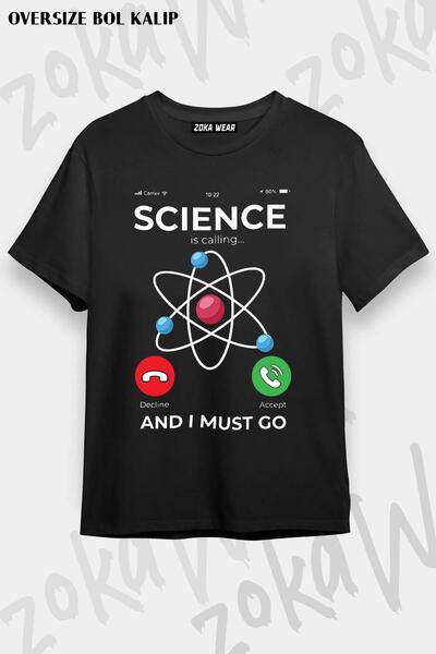 ZOKAWEAR Unisex Oversize Fit Looking for Science Science Design εμπριμέ μπλου...