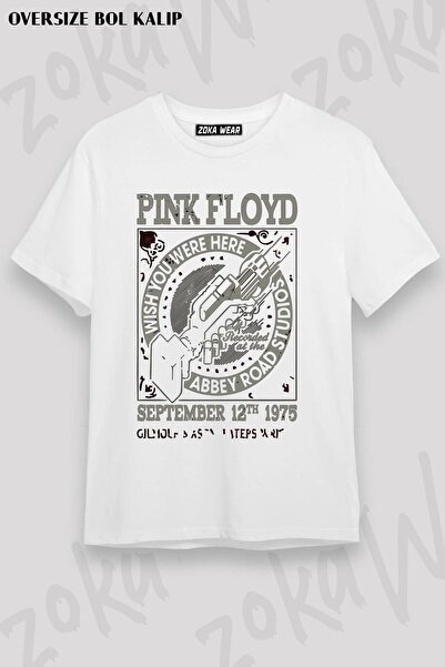 ZOKAWEAR Pink Floyd Abbey Road Patterned Unisex Oversize T-Shirt
