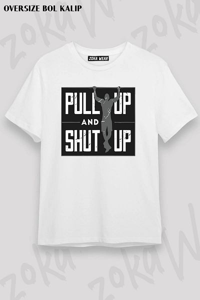 ZOKAWEAR Unisex Oversize Fit Bodybuilding Pull up Design Printed Tshirt