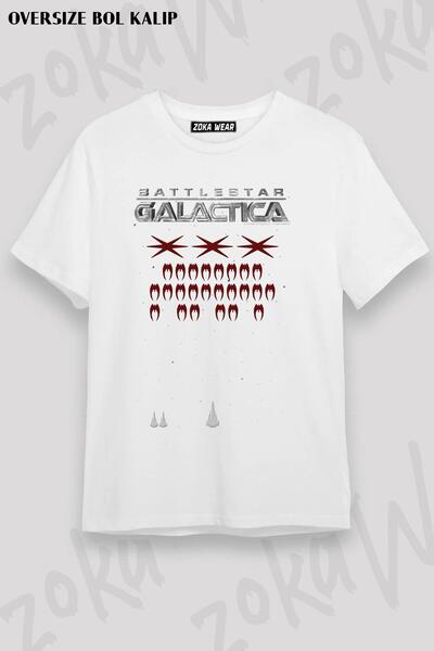 ZOKAWEAR Unisex Oversize kroj Mold Battlestar Galactica Space Design Štampano...