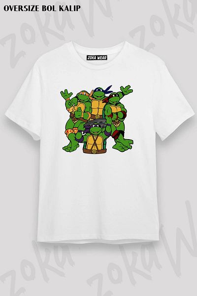 ZOKAWEAR Μπλουζάκι με στάμπα Unisex Oversize Teenage Mutant Ninja Turtle Design