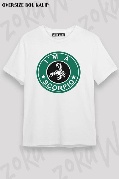 ZOKAWEAR Μπλουζάκι με στάμπα Unisex Oversize Scorpio Zodiac Scorpio Design