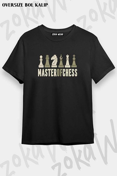 ZOKAWEAR Tricou oversize unisex cu imprimeu Master Of Chess