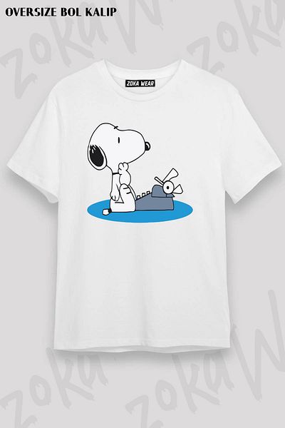 ZOKAWEAR Μπλουζάκι Unisex Oversize Mold Snoopy Front 9 Design Printed Tshirt