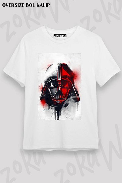 ZOKAWEAR Tricou unisex oversize Star Wars (tricou imprimat cu design Darth Vader