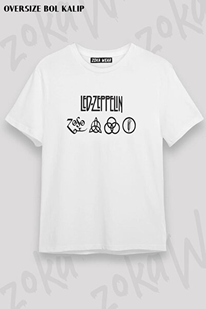 ZOKAWEAR Tricou unisex oversize cu imprimeu Led Zeppelin Design