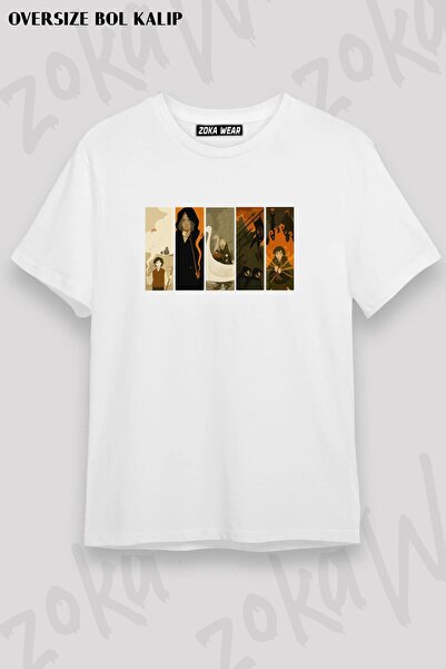 ZOKAWEAR Unisex Oversize Fit Δαχτυλίδια Στέιρας Σχεδιασμός εμπριμέ μπλουζάκι