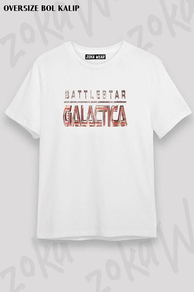 ZOKAWEAR Μπλουζάκι με στάμπα με σχέδιο Unisex Oversize Battlestar Galactica Red Logo