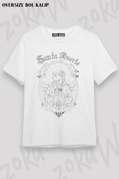 ZOKAWEAR Μπλουζάκι με στάμπα Unisex Oversize Holy Death Santa Muerte