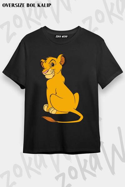 ZOKAWEAR تيشيرت مطبوع بتصميم أسد كينج كبير الحجم للجنسين