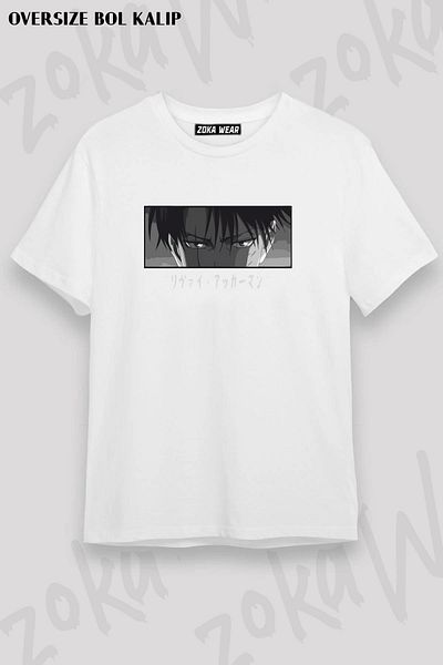 ZOKAWEAR Μπλουζάκι Levi Ackerman με τυπωμένο σχέδιο Anime Unisex Oversize