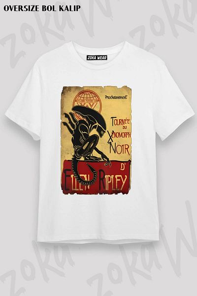 ZOKAWEAR Μπλουζάκι Unisex Oversize με σχέδιο Xenomorph Noi