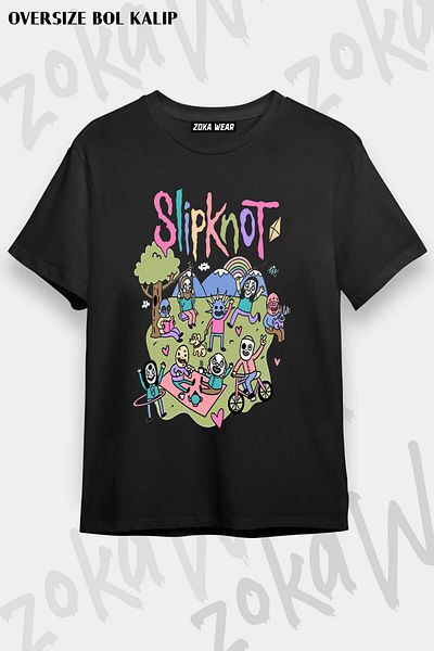 ZOKAWEAR Tricou unisex oversize cu imprimeu Slipknot4 Design