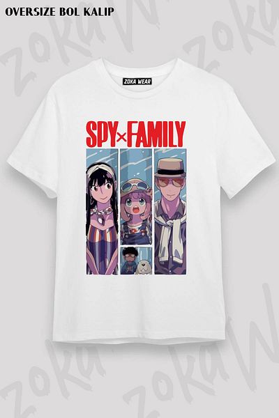 ZOKAWEAR Μπλουζάκι με στάμπα Unisex Oversize Spy X Family (all Family).