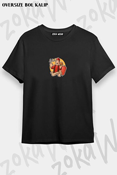ZOKAWEAR تيشيرت مطبوع بتصميم كيباب كبير الحجم للجنسين