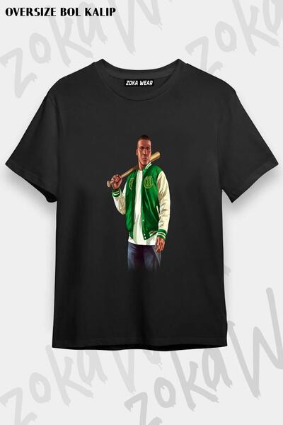 ZOKAWEAR Unisex Oversize Kalıp Franklin Clinton Gta 5 Tasarım Baskılı Tshirt
