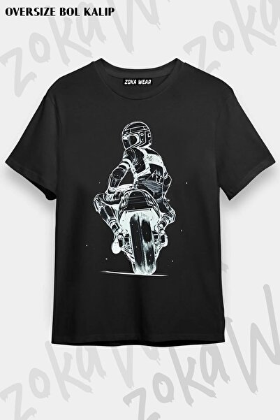 ZOKAWEAR Μπλουζάκι με στάμπα Unisex Oversize Fit Motorbike Design