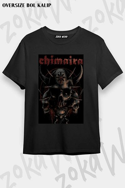 ZOKAWEAR Tricou unisex oversize cu imprimeu Chimaira v2 Design