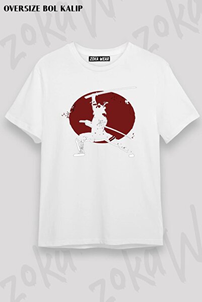 ZOKAWEAR Μπλουζάκι με στάμπα Unisex Oversize Samurai Red Sun Design