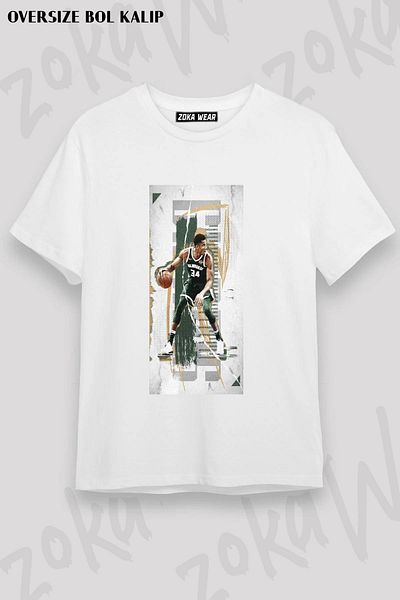 ZOKAWEAR Tricou unisex oversize Giannis Antetokounpma cu imprimeu