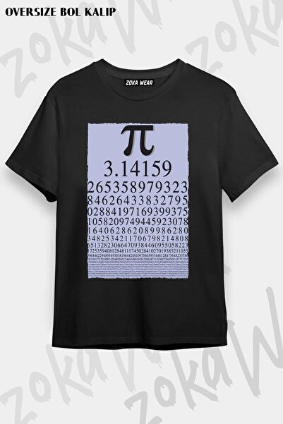 ZOKAWEAR Tricou imprimat unisex oversize Fit Pi Count Math Constant Design