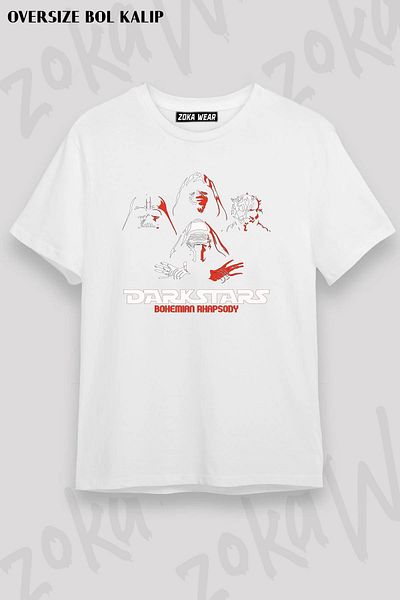 ZOKAWEAR Μπλουζάκι με στάμπα Unisex Oversize Star Wars Dark Stars Design